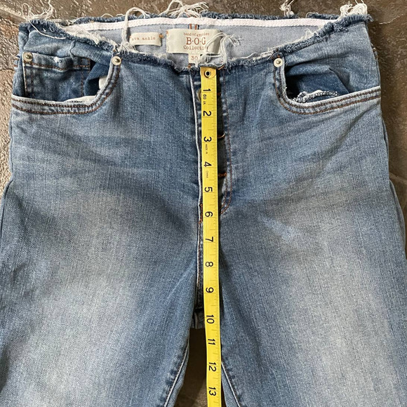 Band of Gypsies Light Blue Distressed Frayed Hem Button Fly Skinny Jeans Sz 30 - Picture 8 of 12